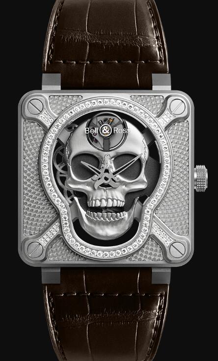 Bell & Ross BR 01 LAUGHING SKULL LIGHT DIAMOND BR01-SKULL-SK-LGD Replica Watch